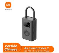 Xiaomi Mijia Compresor de Aire Portátil 2/2D, Inflador de Neumáticos 150 PSI con Batería Recargable de 2000mAh, Bomba de Aire con LED para Coche, Bicicleta, Moto, Pelota