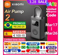 Xiaomi Mini bomba de aire portátil 2 Mijia compresor de aire eléctrico Treasure 150PSI tipo C LED inflador multiherramienta para automóvil S
