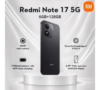 XIAOMI Note 17 5G 6+128GB Negro, batería de 7700mAh¹ con carga turbo de 45W², pantalla AMOLED FHD+ de 6.99" con protección , Xiaomi 67W Combo (Tipo-A) EU