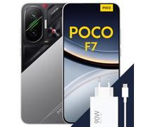 XIAOMI POCO F7 - Smartphone de 12+512GB, Cámara Sony de 50 MP con OIS, Pantalla AMOLED de 6,83'' 1.5K a 120Hz, Snapdragon 8s Gen 4, Hypercharge 90W, Cargador Incluido, Plata (Versión ES)