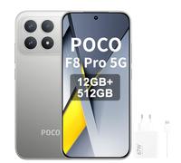 XIAOMI POCO F8 Pro 5G - Smartphone de 12+512GB, Triple cámara de 50MP con OIS, Pantalla AMOLED de 6,59”, Snapdragon 8 Elite, Cargador no Incluido, Plata Titanio, Incluso 67 W Charger