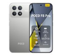 XIAOMI POCO F8 Pro - Smartphone de 12+256GB, Triple cámara de 50MP con OIS, Pantalla AMOLED de 6,59” 120Hz, Snapdragon 8 Elite, Hypercharge 100W, Cargador no Incluido, Plata Titanio (Versión ES)
