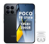 XIAOMI POCO F8 Ultra Smartphone 12+256GB, Snapdragon 8 Elite Gen 5, 6.85" 120Hz AMOLED Display, Hypercharge 100W Charging and 50W Wireless, Charger Not Included, Black, Incluso White Earphone