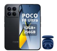 XIAOMI POCO F8 Ultra Smartphone 12+256GB, Snapdragon 8 Elite Gen 5, 6.85" 120Hz AMOLED Display, Hypercharge 100W Charging and 50W Wireless, Charger Not Included, Black, Incluso Blue Earphone