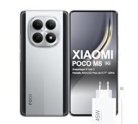 XIAOMI POCO M8 5G Smartphone, Snapdragon 6 Gen 3, 6,77" Pantalla Flow AMOLED 120Hz, 5520mAh Bater 45W Carga Turbo, 50MP Cámara Dual AI, IP65+Resistencia a Caídas de 1,7m (Plateado, 256, GB, 8, GB)