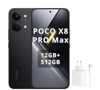 XIAOMI Poco X8 Pro Max Smartphone 12 GB+256 GB, procesador Dimensity 9500s, batería de 8500 mAh, pantalla AMOLED ultra brillante, cámara principal de 50 MP Light Fusion 600 con OIS, negro, incluye