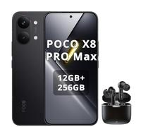 XIAOMI Poco X8 Pro Max Smartphone 12 GB + 256 GB, procesador Dimensity 9500s, batería de 8500 mAh, pantalla AMOLED ultra brillante, cámara principal de 50 MP Light Fusion 600 con OIS, negro, incluye