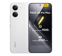 XIAOMI POCO X8 Pro MAX - Smartphone de 12+256GB, Dimensity 9500s, batería de 8500 mAh, Sensor Light Fusion 600 de 50MP con OIS, 1 año de garantía Extra, Cargador no Incluido, Blanco (Versión ES)