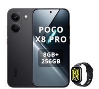XIAOMI Poco X8 Pro Smartphone 8 GB + 256 GB, procesador Dimensity 8500-Ultra, batería de 6500 mAh, pantalla AMOLED ultra brillante, cámara principal de 50 MP Sony IMX882 con OIS, negro, incluye reloj