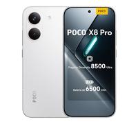 XIAOMI POCO X8 Pro - Smartphone de 8+512GB, Dimensity 8500-Ultra, batería de 6500 mAh, Sensor Sony IMX882 de 50MP con OIS, 1 año de garantía Extra, Cargador no Incluido, Blanco (Versión ES)