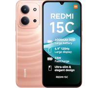 XIAOMI Redmi 15C, Smartphone 4+256GB, Pantalla de 6.99 Pulgadas, 120 Hz, diseño de 7.99 mm, MediaTek Helio G81-Ultra Octa-Core, cámara Dual AI de 50 MP, 6000 mAh, Naranja crepúsculo, Cargador no