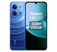 XIAOMI Redmi 15C - Smartphone de 4 + 256 GB, luz de luna azul, pantalla de 6.9" 120Hz, MediaTek Helio G81-Ultr, cámara de 50 MP, 6000 mAh, no incluye cargadores