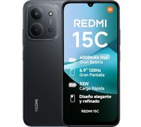 XIAOMI Redmi 15C - Smartphone de 4+256GB, Cámara Dual con IA de 50 MP, Pantalla inmersiva de 6,9" 120 Hz, Potente procesador octacore, Carga rápida de 33W, Cargador no Incluido, Negro (Versión ES)