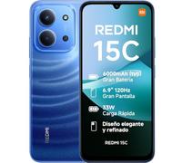XIAOMI Redmi 15C - Smartphone de 4+256GB, Cámara Dual con IA de 50 MP, Pantalla inmersiva de 6,9" 120 Hz, Potente procesador octacore, Carga rápida de 33W, Cargador no Incluido, Azul (Versión ES)