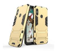 XiaoMi RedMi 6 Pro Funda, CHcase 2in1 Armadura Combinación A Prueba de Choques Heavy Duty Escudo Cáscara Dura PC + Suave TPU Silicona Rubber Case Cover con soporte para XiaoMi RedMi 6 Pro -Gold