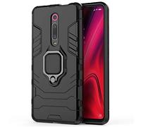 XiaoMi RedMi K20 Funda, MHHQ 2in1 Armadura Combinación A Prueba de Choques Escudo Cáscara Dura PC + TPU con Soporte Magnetic Car Mount Case Cover para XiaoMi RedMi K20 -All Black