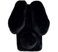 Xiaomi Redmi Note 12 4G Peluche Orejas Conejo Carcasa Linda Peludo Purpurina Crystal Diamond Estuche Piel Sintética Invierno Cálido Prueba Golpes Phone Case Funda para Xiaomi Redmi Note 12 4G,Negro