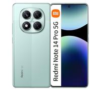 XIAOMI Redmi Note 14 Pro 5G EU 12GB RAM + 256GB ROM Smartphone 6.67-Inch 120Hz 200MP 5110mAh 45W Batería, Verde (con Cargador)