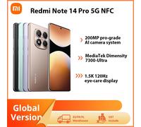 Xiaomi Redmi Note 14 Pro 5G, teléfono inteligente con NFC, procesador MediaTek Dimensity 7300-Ultra, pantalla AMOLED de 6,67 pulgadas, resolución de 1,5 K, 120 Hz, batería de 5110 mAh, cámara de 200 g