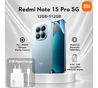 XIAOMI Redmi Note 15 Pro 5G 12+512GB Azul , Combo Xiaomi 67W (Tipo-A) UE