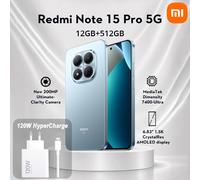 XIAOMI Redmi Note 15 Pro 5G 12+512GB Azul , set de carga oficial de Xiaomi de 120W