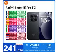 Xiaomi Redmi Note 15 Pro 5G, NFC, Pantalla AMOLED 1.5K CrystalRes de 6,83 pulgadas, 120 Hz, Cámara de 200 MP, Batería de 6580 mAh, IP68 Glacier Blue