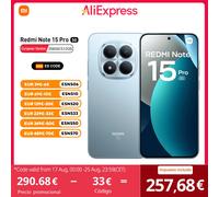 Xiaomi Redmi Note 15 Pro 5G Versión Europea 8+256GB MTK Dimensity 7400-Ultra Pantalla AMOLED 6,83" 1.5K, 120Hz, 200MP, IP68, NFC Black