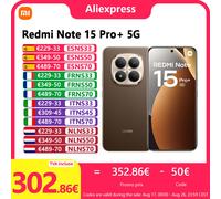 Xiaomi Redmi Note 15 Pro Plus 5G, NFC, 12 512GB, Pantalla AMOLED 1.5K de 6.83 pulgadas, 120 Hz, Cámara de 200 MP, Batería de 6500 mAh, IP68 Glacier Blue