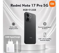 XIAOMI REDMI Note 17 Pro 5G 8+512GB Negro, batería de 8340mAh con ² de 67W, pantalla AMOLED CrystalRes de 6.83" y 1.5K, combo Xiaomi de 120W (Tipo-A) UE