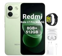 XIAOMI Redmi Note 17 Pro Max 5G, Smartphone 8+512 GB, Batería de 9210 mAh, IP66/IP68, Nueva cámara de 50 MP, Pantalla AMOLED de 1,5K de 6,83 pulgadas, Verde, incluye cargador de 120 W, auriculares