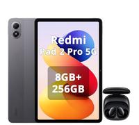 XIAOMI Redmi Pad 2 Pro 5G 8 GB + 256 GB, 12,1 pulgadas 120 Hz 2,5 K Eye Care Pantalla, batería de 12000 mAh (tipo), Snapdragon 7s Gen 4, eSIM, carga rápida de 33 W, color gris, incluye auriculares