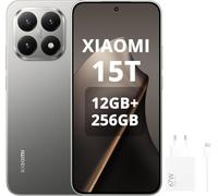 XIAOMI Smartphone 15T, 12+256 GB, Pantalla de 6,83" a 120 Hz, MediaTek Dimensity 8400-Ultra, Lente óptica Leica Summilux de 50 MP, 5500 mAh, 2 años de garantía, Cargador de 67 W Incluido, Gris.