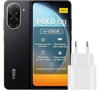XIAOMI Smartphone Poco C71, 4+128 GB, Pantalla de 6,88 Pulgadas, Android 15, Pantalla IPS LCD de 120 Hz, Color Negro, Brillo de 600 nits, procesador Unisoc T7250, con Cargador, sin NFC