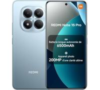 XIAOMI Smartphone Redmi Note 15 Pro NFC, 8 + 256 GB, Color Azul, IP65, Pantalla AMOLED, Android 15, procesador Mediatek Helio G200 Ultra, cámara 200 MP, 6,77 Pulgadas, 45 W, sin Cargador