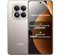 XIAOMI Smartphone Redmi Note 15 Pro NFC, 8 + 256 GB, Color Titanio, IP65, Pantalla AMOLED, Android 15, procesador Mediatek Helio G200 Ultra, cámara 200 MP, 6,77 Pulgadas, 45 W, sin Cargador