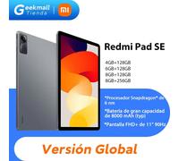 Xiaomi-Tableta Redmi Pad SE Mi versión Global, gran batería de 8000mAh, Snapdragon®Altavoces Quad Dolby Atmos, 680®Pantalla de 90Hz y 11 pulgadas Global Version Grey