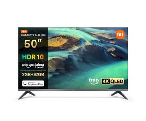 XIAOMI TV F Pro 50, 50 Pulgadas (127 cm), 4K UHD QLED, Smart TV, Fire OS8, Control por Voz Alexa, HDR10, Modo Game Boost 120Hz, MEMC, 2GB+32GB, Compatible con Apple AirPlay
