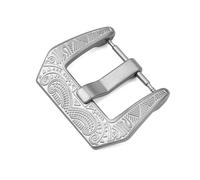 xiaopang 1 Uds., 18mm, 20mm, 22mm, 24mm, hebilla de reloj de acero inoxidable tallada, repuesto de cierre for correa de silicona(Silver-20mm)