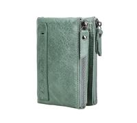 xiaopang 1 Uds. Cartera de Cuero for Mujer, Tarjetero Plegable, Monedero pequeño for Mujer, billeteras de Bolsillo con Clip for Dinero for Hombre(Greenish Gray)
