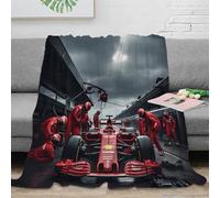 XiaopangXY 60x80inch(150x200cm) Manta con Diseño De Ferrarii, Bonito Diseño De FormulaOne Perform A Pit Stop, Manta Mullida De Franela De Forro Polar, para Niños Y Adultos