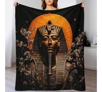 XiaopangXY 70x80inch(180x200cm) Manta De Algodón Extrasuave con Diseño Egyptian Pharaoh, Colcha Multiusos Four Seasons para Sofá, Cama, Funda Decorativa Y Mantas con Temas De Gold Pharaonic