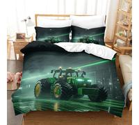XiaopangXY FT Tractor 400 Thread Count Lavable Johndeer Duvet Cover and Pillowshams, Egyptian Cotton Quilt Cover, Luxe Soft Duvet Bedding Set con Invisible Cremallera King（220x240cm）