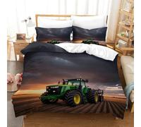 XiaopangXY FT Tractor 500 Thread Count Johndeer Funda De Edredón and Fundas De Almohada, Microfibra Suave Quilt Cover, Luxe Soft Transpirable Duvet Bedding Double（200x200cm）