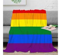 XiaopangXY Manta De Forro Polar con Diseño De Rainbow Flag, 80x90inch(200x230cm) Mantas sobre El Tema del Pride Month Adecuado para Acampar Y Hacer Picnic