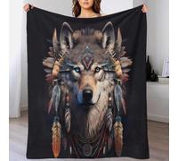XiaopangXY Manta De Forro Polar Suave, Diseño De Gris Lobo, Manta De Alpha Pair 40x50inch(100x130cm), Adecuada para Sofá O Cama