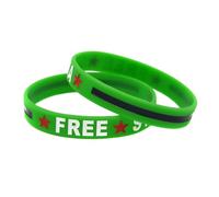 XIAOQENAN 2 Piezas Siria Silicona Pulseras Siria Flagas De Pulseras De Accesorio para Hombres Y Mujeres Que Apoyan Paz Movimiento Accesorio