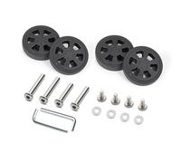 XIAOQENAN 4 rodillos de repuesto para maleta de viaje silenciosa, giro suave y silencioso, construcción práctica, maleta silenciosa, 58 negro