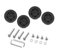 XIAOQENAN 4 rodillos de repuesto para maleta de viaje silenciosa, giro suave y silencioso, construcción práctica, maleta silenciosa, 72 negro