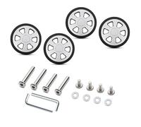 XIAOQENAN 4 rodillos de repuesto para maleta de viaje silenciosa, giro suave y silencioso, construcción práctica, maleta silenciosa, 58 plata