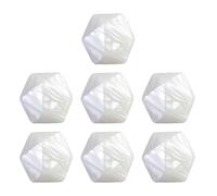 XIAOQENAN 7 dados vacíos en blanco, cubos de 20 caras con esquinas redondas, acrílico de 20 mm para aula, juego de mesa, herramienta matemática de enseñanza